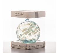Sienna Glass BB10MAR March Birthstone Friendship Ball, Aquamarine