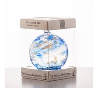 Sienna Glass September Birthstone Glass Friendship Ball-Sapphire, 11 x 11 x 14 cm