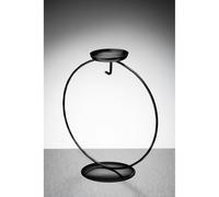 Sienna Glass Black Circular Display Stand with Tea Light Holder - For Glass Ornaments