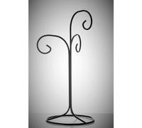 Sienna Glass Black Metal Triple Ornament Stand Black