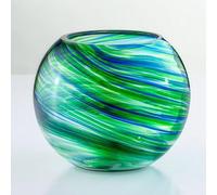 Sienna Glass Blown Glass Tealight Holder In Green Green One Size