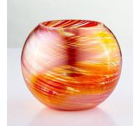 Sienna Glass Blown Glass Tealight Holder Red Red