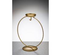Sienna Glass Circular Metal Ornament Stand with Tea Light Holder Gold Sienna Glass Gold
