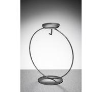 Sienna Glass Circular Metal Ornament Stand with Tea Light Holder Silver Sienna Glass Silver