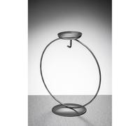 Sienna Glass Circular Metal Ornament Stand With Tea Light Holder Silver Silver