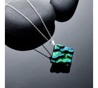 Sienna Glass Dichroic Jewellery Necklace Light Green & Turquoise Blue Sienna Glass Green