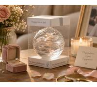 Sienna Glass Engagement Ball - 10cm Handcrafted Glass Ornament - Unique Gift for Newly Engaged Couples, Her, Him or Best Friend - Congratulations Keepsake - Gift Boxed with Ribbon