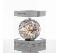 Sienna Glass Engagement Gift Friendship Ball, 10cm, silver, gift boxed with ribbon and gift tag