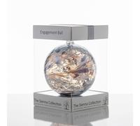 Sienna Glass Engagement Gift Friendship Ball, 10cm, silver, gift boxed with ribbon and gift tag