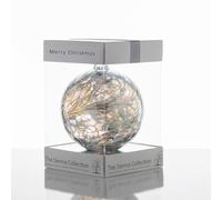 Sienna Glass Friendship Ball, 10cm, Silver, gift boxed with ribbon and gift tag