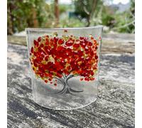 Sienna Glass Glass Curve - Seasons Collection - Autumn Red (Handmade Decorative Ornament)
