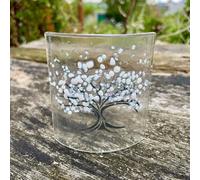 Sienna Glass Glass Curve - Seasons Collection - Winter White (Handmade Decorative Ornament)