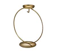 Sienna Glass Gold Circular Light Base - Elegant Display Stand for Glass Ornaments - Illuminated Rotating LED Base for 10cm Ornaments