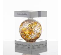 Golden Wedding Anniversary Gift Friendship Ball Sienna Glass Gold One Size