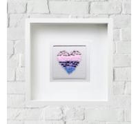 Sienna Glass Handmade Fused Glass - 24cm Framed Picture - Heart Violet