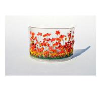 Sienna Glass Handmade Fused Glass - Gerbera Curve by Pam Peters Designs