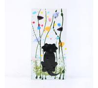 Sienna Glass Handmade Fused Glass - Tea Light Holder - Dog - Summer Meadow Multi One Size