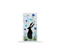 Sienna Glass Handmade Fused Glass - Tea Light Holder - Hare - Forget Me Not Sienna Glass Multicolor