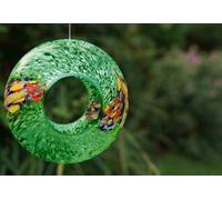 Sienna Glass Hanging Bird Feeder Green In Bottle Green Bottle Green One Size