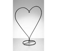 Sienna Glass Heart Shaped Metal Ornament Stand - Black