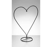 Sienna Glass Heart Shaped Metal Ornament Stand Black In Jet Black Jet Black