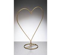 Sienna Glass Heart Shaped Metal Ornament Stand - Gold