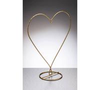 Sienna Glass Heart Shaped Metal Ornament Stand Gold Gold