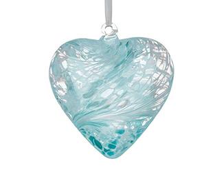 Sienna Glass HR8PASTELBL Small Glass Friendship Heart, Pastel Blue