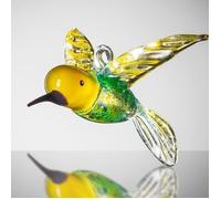 Sienna Glass Large Hanging Bird Humming Bird Yellow & Blue Sienna Glass Multicolor