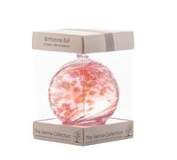 Sienna Glass October Birthstone Glass Friendship Ball-Pink Tourmaline, 11 x 11 x 14 cm