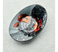 Sienna Glass Oval Bowl - Wild Poppy Design - Handcrafted 24.5cm x 17cm x 5cm Decorative Glass Bowl - Elegant Centerpiece for Serving Salads, Pastas, or as Home Décor Accent
