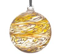 Sienna Glass Pastel Gold Christening 10Cm Friendship Ball Gold