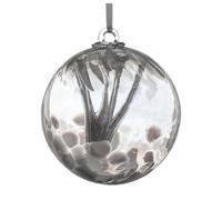 Christening Gift Spirit ball, 10cm, Silver with glass strands inside, gift boxed with ribbon and gift tag