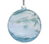 Sienna Glass Personalised Friendship Ball - Custom Glass Keepsake - Aquamarine