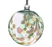 Sienna Glass Personalised Friendship Ball - Custom Glass Keepsake - Feather Green