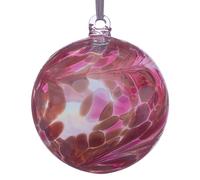 Sienna Glass Personalised Friendship Ball - Custom Glass Keepsake - Pink Tourmaline