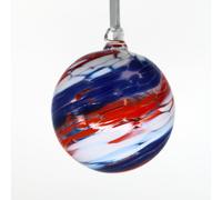 Sienna Glass Personalised Friendship Ball - Custom Glass Keepsake - Red, White & Blue