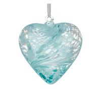 Sienna Glass Personalised Friendship Heart - Custom Glass Keepsake - Pastel Blue