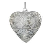 Sienna Glass Personalised Friendship Heart - Custom Glass Keepsake - Pastel Silver
