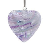Sienna Glass Personalised Friendship Heart - Custom Glass Keepsake - Pearl