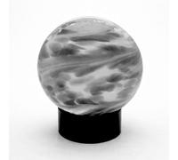 Sienna Glass Pet Urn, 12cm Sphere, Grey, Memorial Urn with Black Base