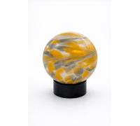 Sienna Glass Pet Urn, 15cm Sphere, Brown, Decorative Memorial Urn with Black Stand