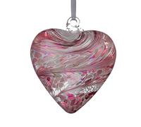 Sienna Glass Pink Hanging Heart Gift for Friend - 8cm Hand Blown Friendship Keepsake Ornament - Meaningful Birthday, Wedding or Memorial Gift - Boxed