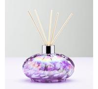 Sienna Glass Reed Diffuser - Handblown Oval Violet - Gift-Boxed Aromatherapy Diffuser for Home Décor, Women & Special Occasions - Artisan Glass Ornament by Aspire Art Glass