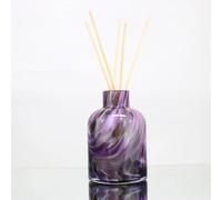 Sienna Glass Reed Diffuser - Mini Forme Lavender Haze - Handblown Glass Aromatherapy Diffuser for Small Spaces - Gift-Boxed Artisan Home Décor Ornament by Aspire Art Glass