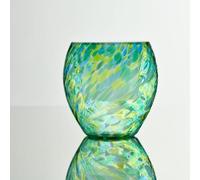 Sienna Glass Self-Watering Plant Pot - Blue & Green - 13cm Handcrafted Glass Planter with Wick System - Decorative Indoor Pot for Houseplants and Herbs