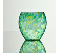 Sienna Glass Self Watering Plant Pot - Green & Blue (Modern Indoor Planter)