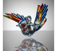 Sienna Glass Small Hanging Bird - Red, Yellow & Blue