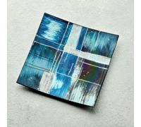 Sienna Glass Square Glass Plate - Piazza Blue (Handmade Decorative Tableware)