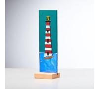 Sienna Glass Standing Decorative Lighthouse Plaque
